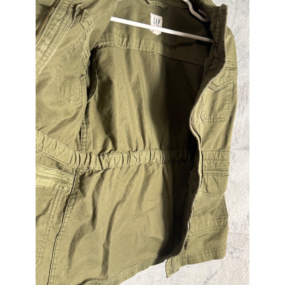 GAP Kids‎ Utility Jacket Khaki Green Cargo Pockets Drawstring Size S 6-7 - Picture 3 of 7